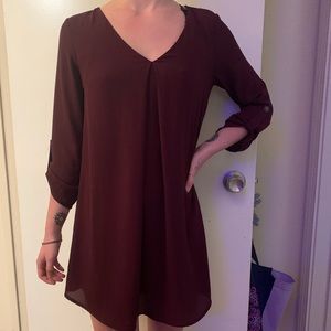 Long sleeve shift dress